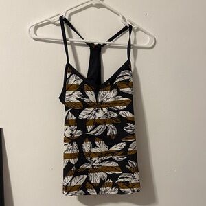 Carve Designs Tankini 
Barely Worn Black and Gold Floral Camisole